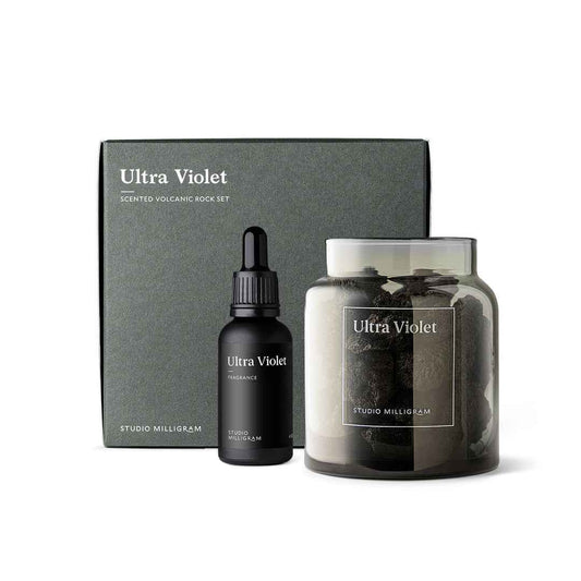 Studio Milligram Ultra Violet Scented Volcanic Rock Set