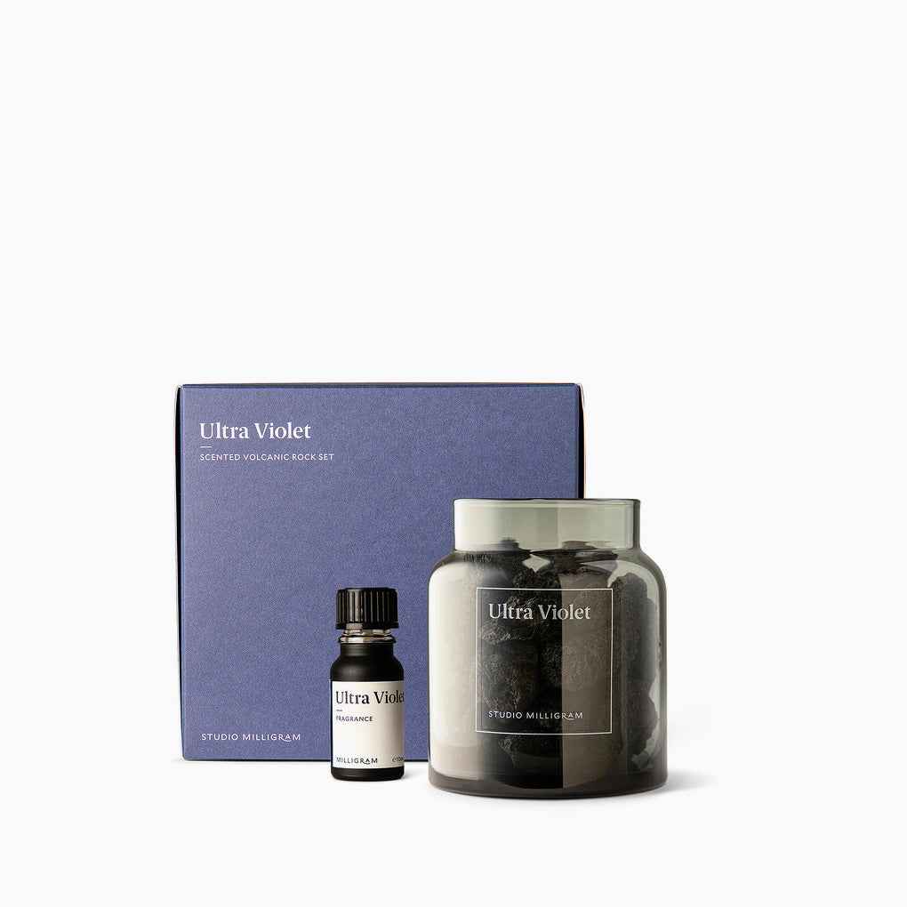 Studio Milligram Ultra Violet Scented Volcanic Rock Set