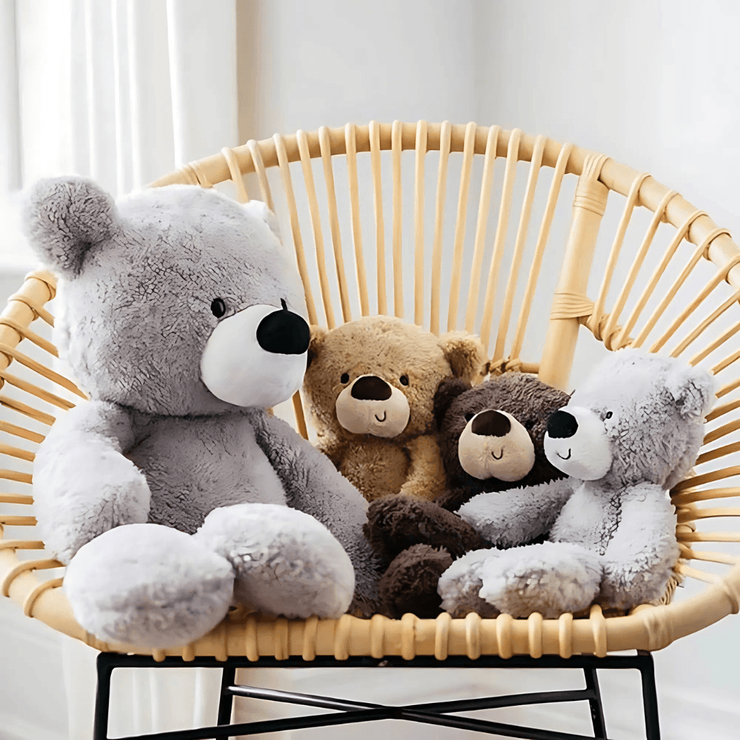 Stuffed Toy - Gund - Gund Fuzzy Teddy Bear: Gray - The Gift Company