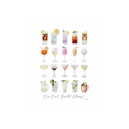 Tea Towel - Zjoosh - Zjoosh Cocktails Tea Towel - The Gift Company