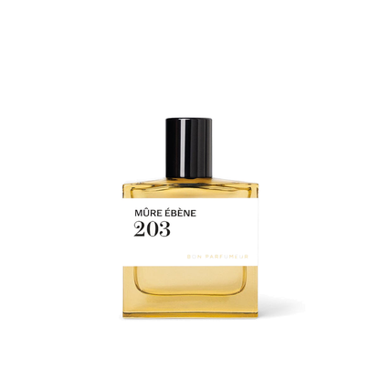 Bon Parfumeur 203 Mûre Ébène Eau de Parfum 30mL — genuine product photograph on white, 1080 × 1080