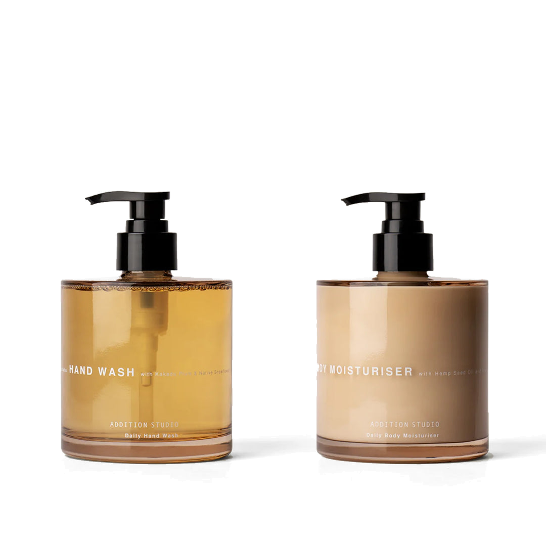 Addition Studio Hand Wash & Hand Moisturiser Gift Set 390mL — genuine product photograph on white, 1080 × 1080