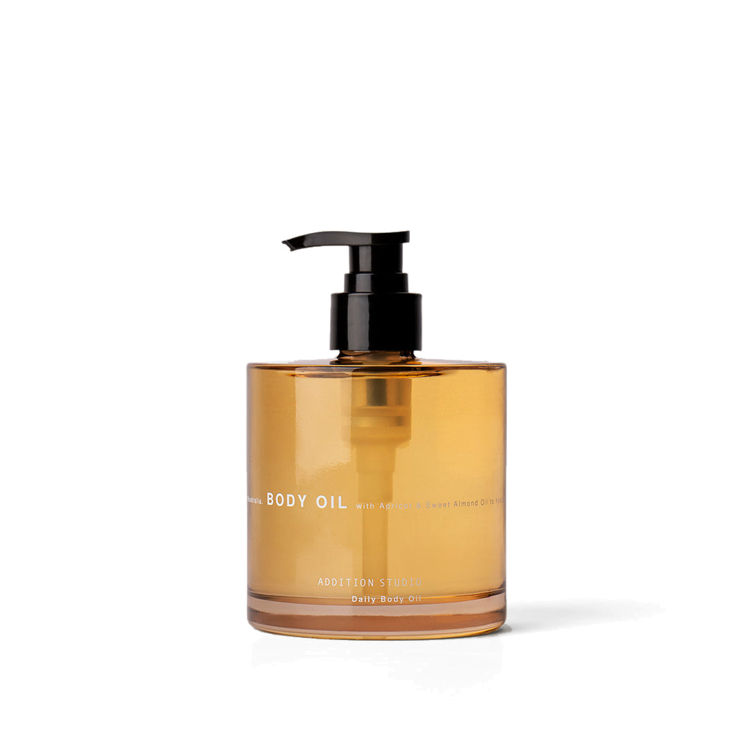 Addition Studio Body Oil 390mL — genuine product photograph on white, 1080 × 1080