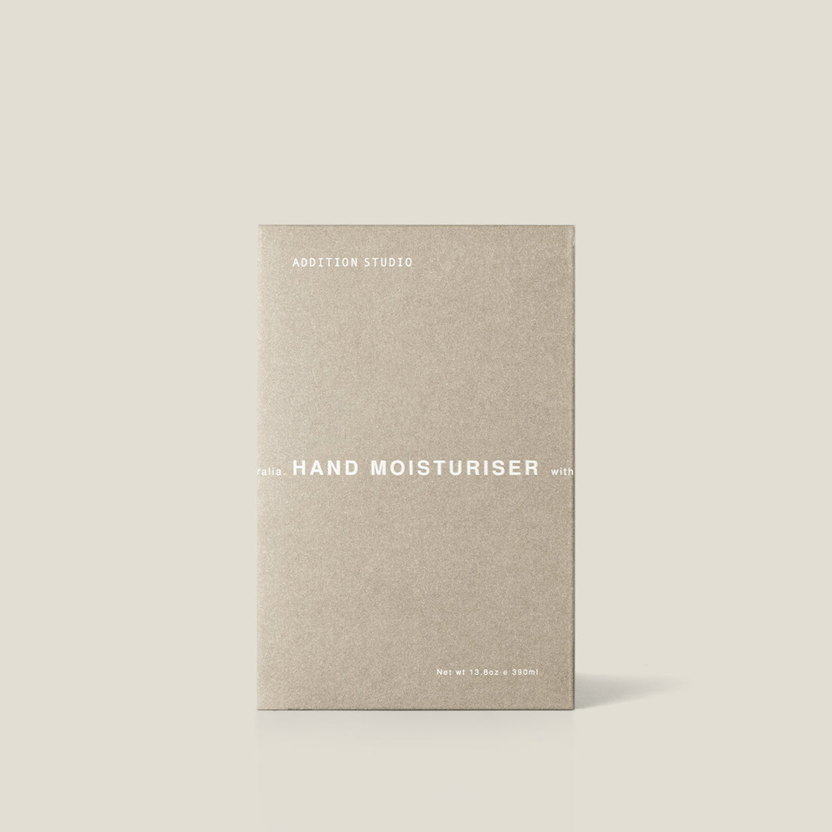 Addition Studio Hand Moisturiser 390mL — official packaging photograph