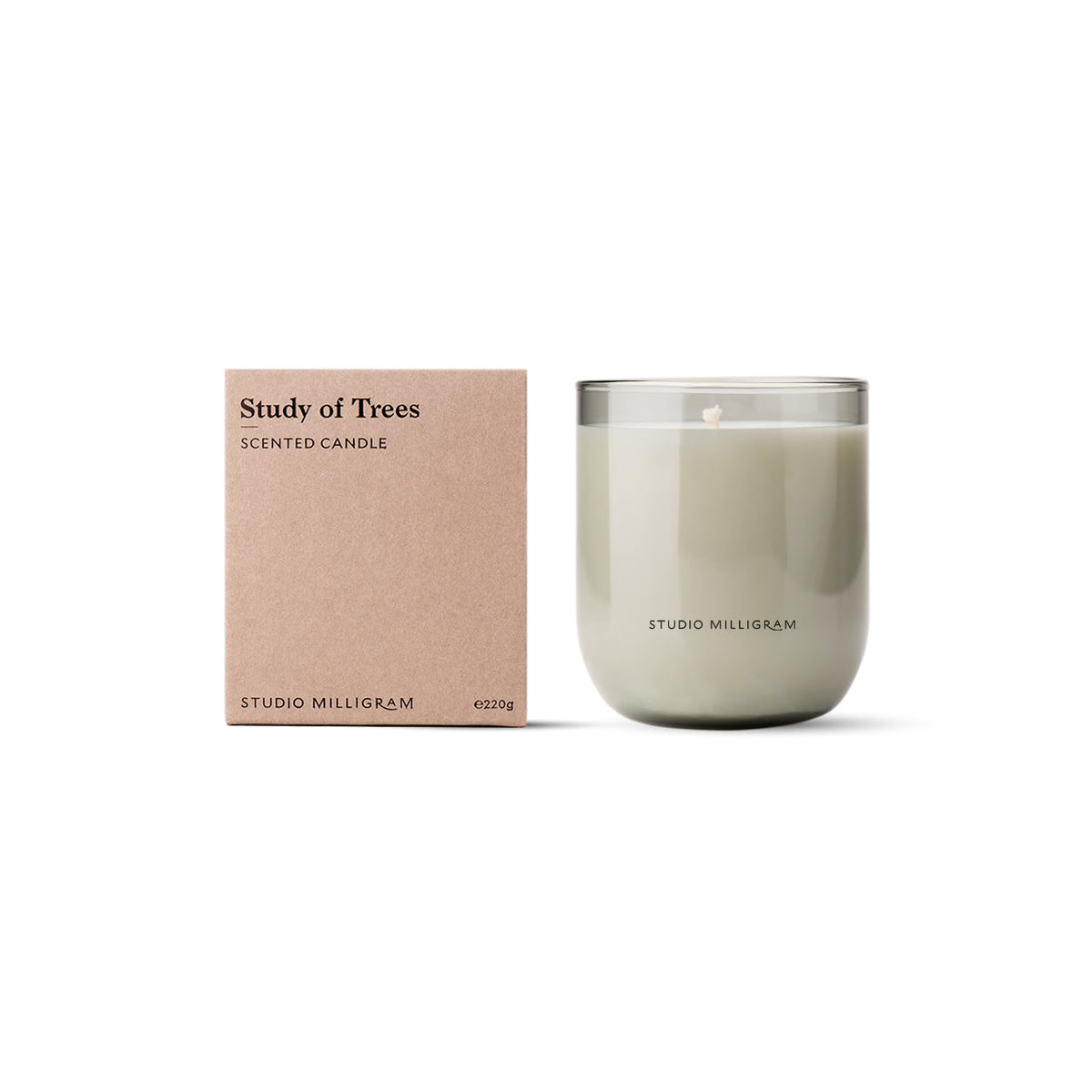 Studio Milligram Study of Trees 220g candle with matching branded presentation box