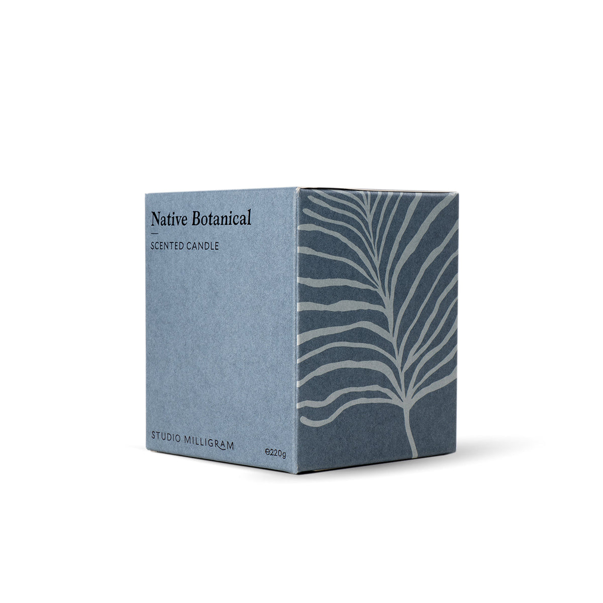 Studio Milligram Native Botanical Scented Candle 220g retail carton