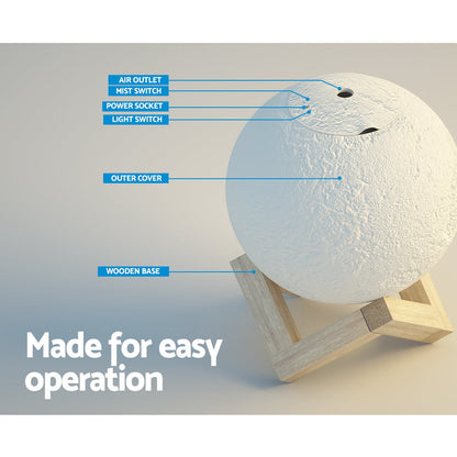 Ultrasonic Diffuser - The Gift Company - Devanti Aroma Ultrasonic Diffuser & Humidifier LED Moon Lamp - The Gift Company