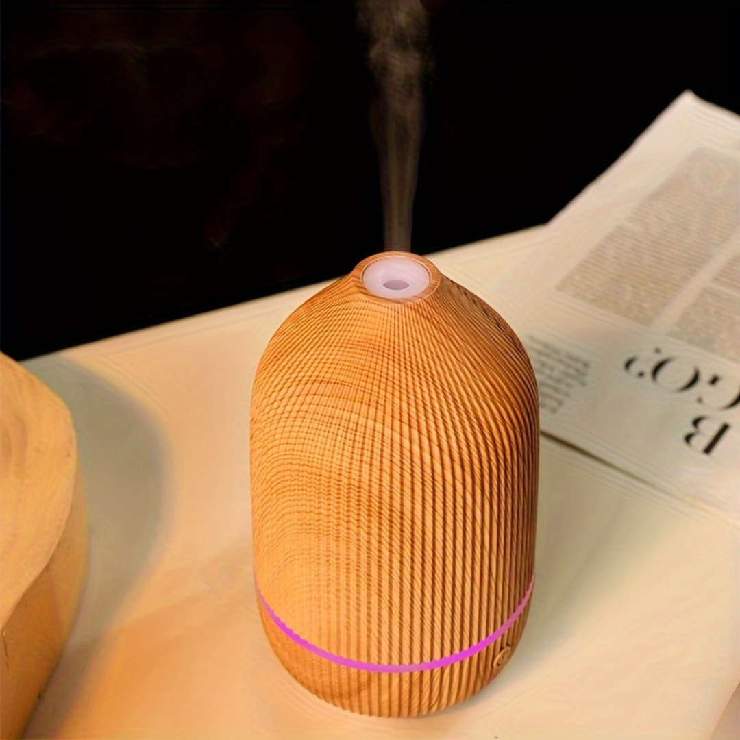 Ultrasonic Diffuser - The Gift Company - Ultrasonic Aromatherapy Diffuser 2-in-1 Wood Grain Design - The Gift Company