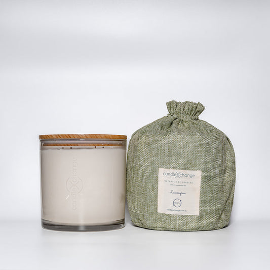 CandleXchange Lemongrass Soy Candle 400g styled brand image