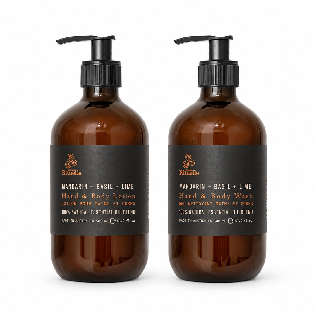Urban Rituelle Mandarin, Basil & Lime Equilibrium Hand & Body Wash and Lotion Bundle 2 x 500mL