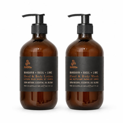 Urban Rituelle Mandarin, Basil & Lime Equilibrium Hand & Body Wash and Lotion Bundle 2 x 500mL