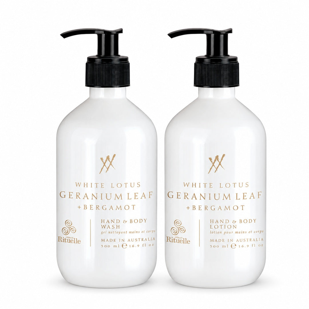 Urban Rituelle White Lotus Alchemy Hand & Body Wash and Lotion Bundle 2 x 500mL