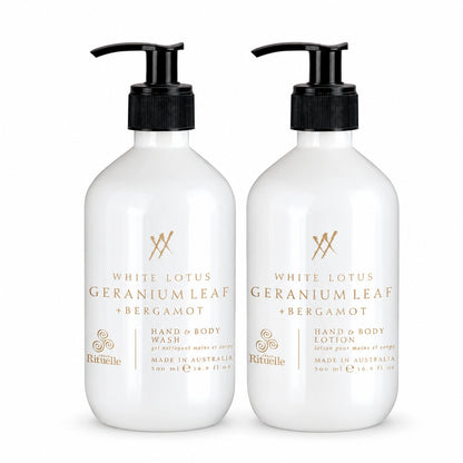 Urban Rituelle White Lotus Alchemy Hand & Body Wash and Lotion Bundle 2 x 500mL
