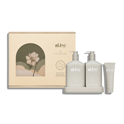 al.ive Wash & Lotion Duo + Hand Cream Gift Set Sea Cotton & Coconut