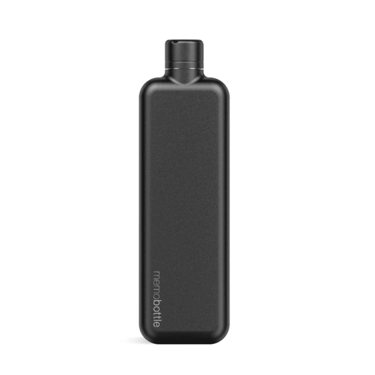 Water Bottle - memobottle - memobottle Slim Stainless Steel Black (600ml) - The Gift Company