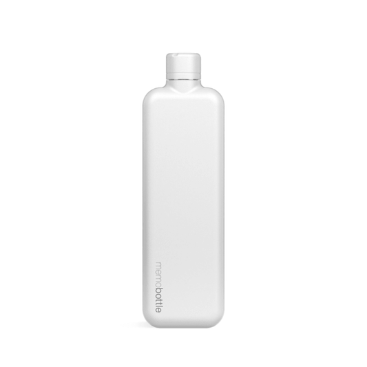 Water Bottle - memobottle - memobottle Slim Stainless Steel White (600ml) - The Gift Company