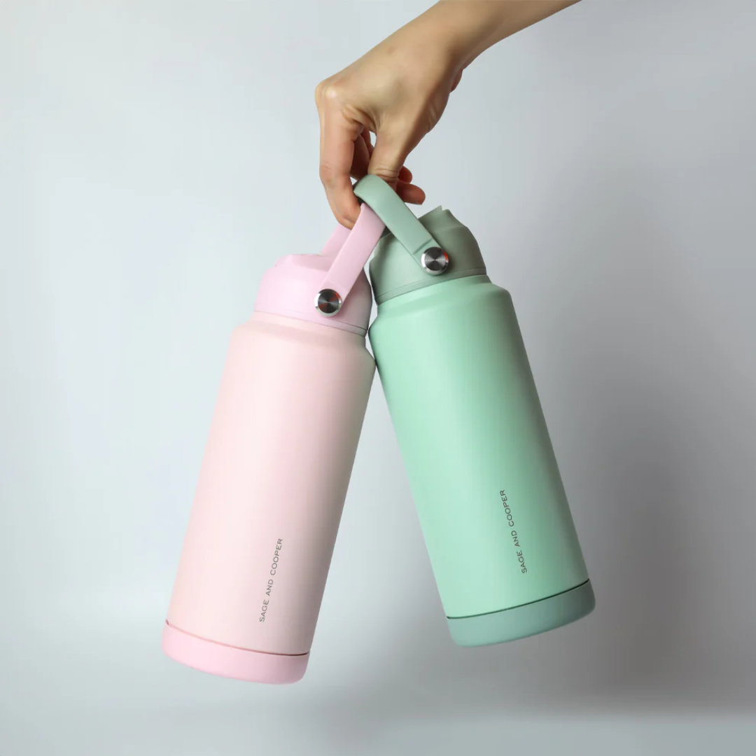 Water Bottle - Sage & Cooper - Sage & Cooper Joy Green Bottle 1L - The Gift Company