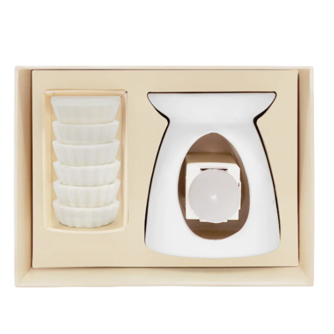 Wax Warmer Gift Set - Peppermint Grove - Peppermint Grove Wax Warmer & Soy Melt Gift Set - The Gift Company
