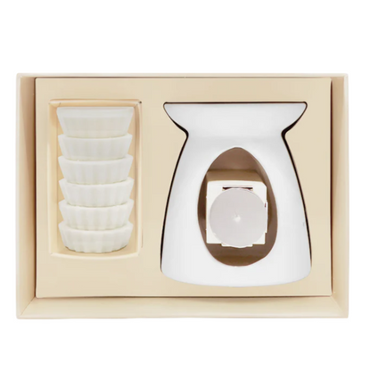 Wax Warmer Gift Set - Peppermint Grove - Peppermint Grove Wax Warmer & Soy Melt Gift Set - The Gift Company