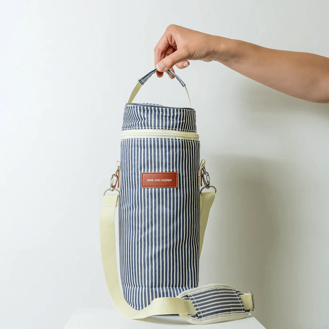 Wine Cooler - Sage & Cooper - Sage & Cooper Caspian Wine Cooler Denim Stripe - The Gift Company
