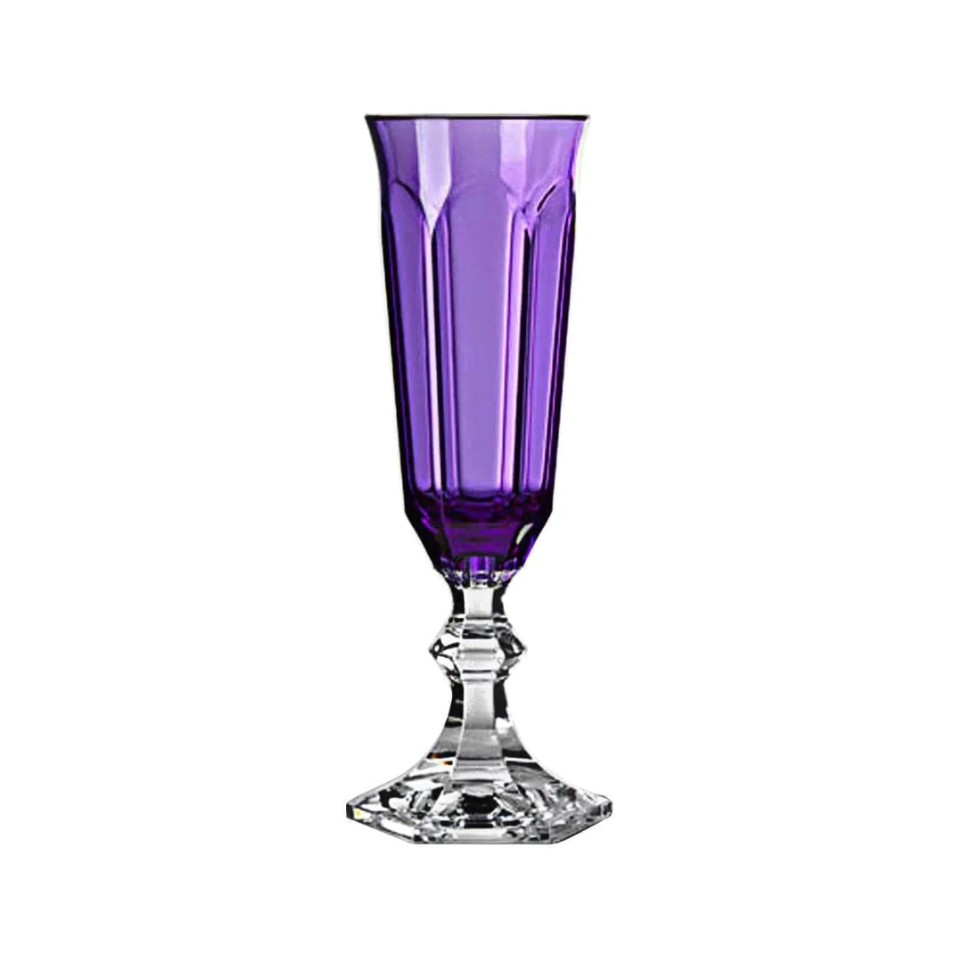 Wine Glass - Mario Luca Giusti - Mario Luca Giusti Dolce Vita Champagne Flute Purple Set of 3 pcs - The Gift Company