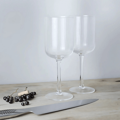 Wine Glass - Sage & Cooper - Sage & Cooper - Ivy Ribbed Wine Glasses Set of 4 - The Gift Company